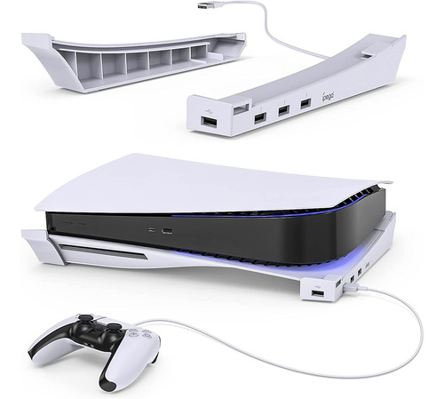 Suporte Base Horizontal Carregador 4 Usb Para Playstation 5