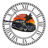 Reloj Redondo Madera Brillante Autos Viejos Clasicos Mod 19
