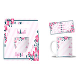 Kit Taza Y Caja, Frase Madre Amiga, Confidente, Flores, 11oz