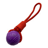 Juguete Pelota Con Cuerda Para Perro Jaladera Nudo Algodon Color Rojo/morado