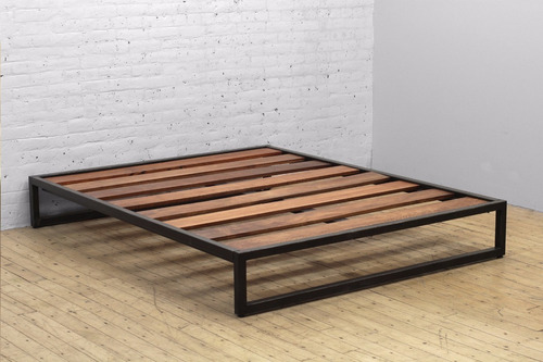 Base De Cama Hierro Y Madera Modelo King Reforzada Diseños