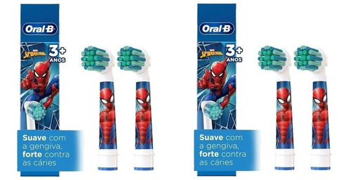 Refil Escova Dental Eletrica Homem Aranha C/ 4 Refis Oral-b