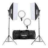 Kit Soft-box 50x70  Lampada Led 126 Com Tripe E Bolsa C/ Nf