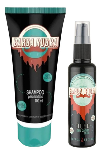 Kit De Barba Com Shampoo 100ml E Óleo 60ml - Barba Rubra