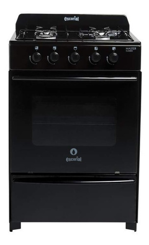 Cocina Escorial Master Gas Natural 4 Hornallas  Negra 