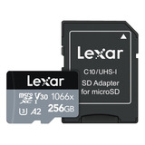 Memoria Microsd Lexar 256 Gb 1066x C10 U3 V30 160 Mb/s Sdxc