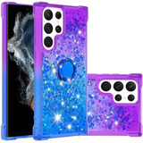 Funda Violeta Azul Brillos Anillo Para Galaxy S22 Ultra