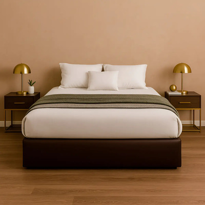 Base Cama Box Madera Tapiz Magna Chocolate King Size Color Marrón | Meses sin interés