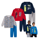 3 Conjunto Moletom Infantil Juvenil Menino Inverno 10 Ao 14