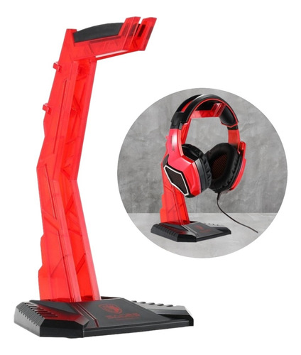 Soporte Para Audifonos Gamer Base Gamer Cascos Gaming Rojo