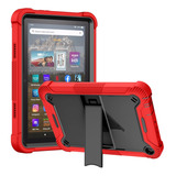 Funda De Tableta Roja Y Negra Para Amazon Kindle Fire Hd 8 2