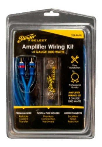Kit Cables Amplificador Stinger Select 4ga Ssk4anl  Sonocar