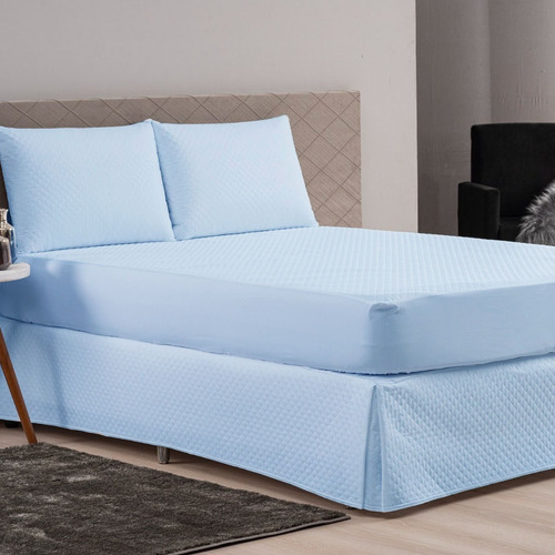 Saia Para Cama Box Queen Matelada Com Tampão Varias Cores