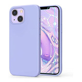 Funda Para iPhone 13 Delgado Forro Microfibra Color Purpura 