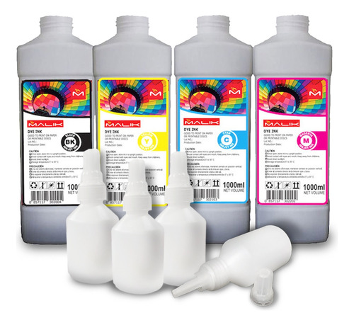 Pack 4 Lt + Botellas Para Brother Bt5001cmy D60bk Dcp-t710w