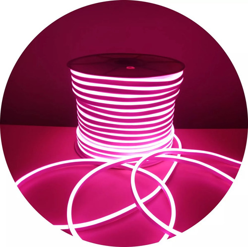 Mangueira Led Neon Rosa 12m 8x16mm Flex Alto Brilho 110/220v
