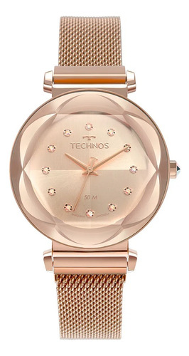 Relógio Technos Feminino Crystal Rosé 2035msb/4j