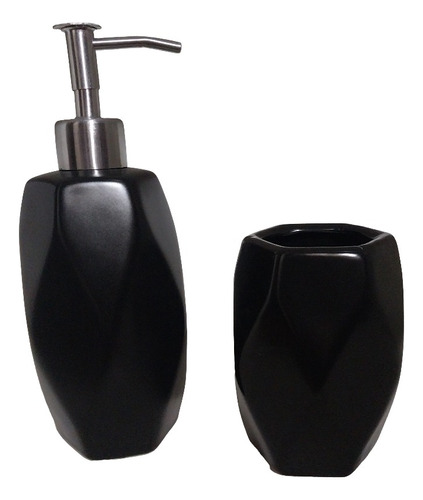 Accesorios  Baño Dispenser Vaso  Negro + 2 Toallas Jer