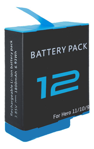 Batería Pila Compatible Gopro Hero 12 11 10 9 Black 1800mah