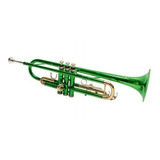 Trompeta Parquer Custom Si Bemol Metal Color Verde Estuche