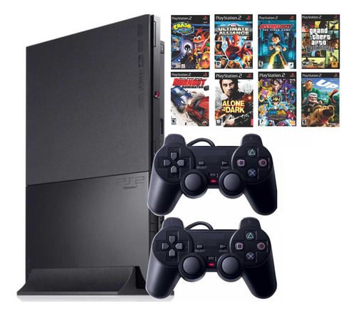 Vídeo Game Playstation 2 Ps2 Completo+02controles+5 Jogos!!