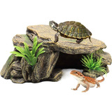 La La Pet Reptile Hide Box Reptile Hideouts Resin Rock Gecko