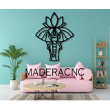 Cuadro Decorativo Elefante/loto Madera Mdf 6mm Pared Sala