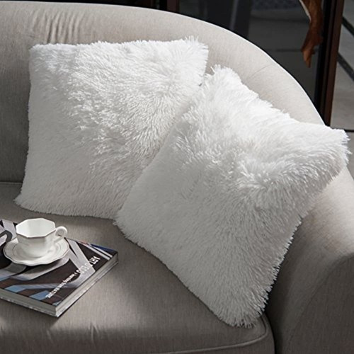 Nordeco Luxury Soft Faux Fur Fleece Cojin Funda De Almohada