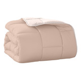 Acolchado Edredon Reversible Brick 1 ½ C/ Funda De Almohada Color Avellana / Nude Diseño De La Tela Liso/reversible