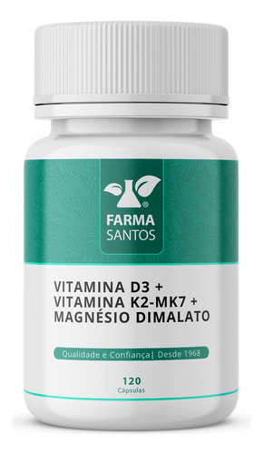 Vitamina D3+ Vitamina K2-mk7 + Magnésio Dimalato 120 Cápsula