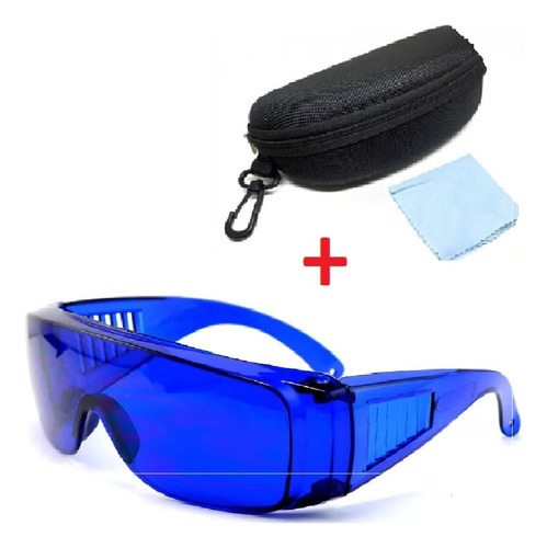 Lentes Gafas Azules Protección Láser Rojo Ipl Sol + Estuche