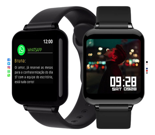 Relógio Smartwatch B57 Para Homens E Mulheres - Android Ios