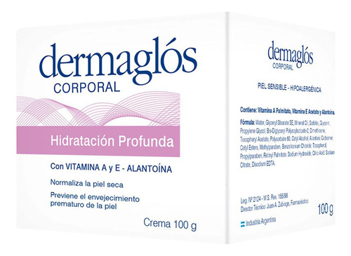 Dermaglós Corporal Crema Hidratación Profunda Hidratante Pieles Secas Sensibles 100 Gramos