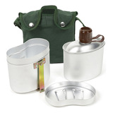 Set De Cantimplora Portátil De Aluminio Con Taza Y Tapa Para