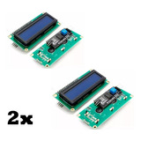 2x Display Lcd 16x2 Azul + I2c Soldado Na Placa Pic Arduino 