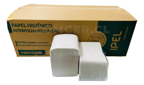 Papel Higiénico Interfoliado Doble Hoja 8.000 Hojas