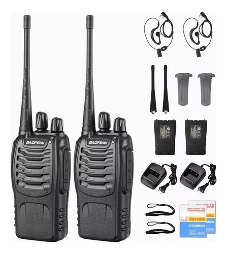 2 Radios Baofeng Bf-888s Walkie Talkie Uhf Con Manos Libres