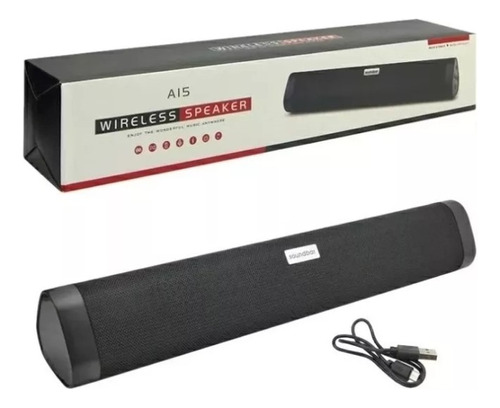 Parlante Portátil A15 Soundbar Wireless Speaker Inalámbrico Color Negro