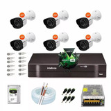 Kit Cftv Dvr 1016 Mhdx+6 Cam Multi Hd 1120+hd1tb+cabo+fonte