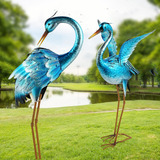 Estatuas De Grúa De Jardín Para Exteriores, Garza Azul, Pája
