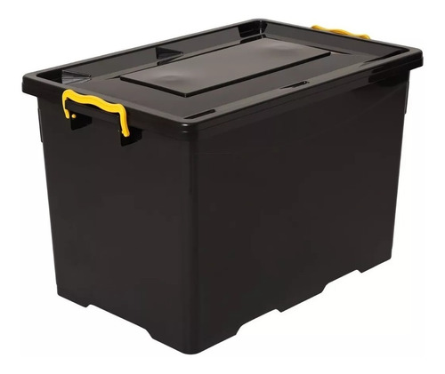 Caja Organizadora Plastica Apilable 75l X2 Con Tapa Y Ruedas