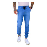 Calças Jeans Camuflada Masculina Jogger Com Punho Elastico