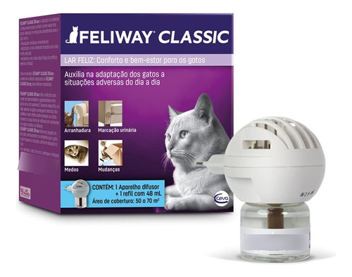 Feliway Classic Difusor Elétrico E Refil Para Gatos 48ml