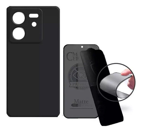 Capa + Pelicula Ceramica 9d Privacidade P/ Xiaomi Mi 13t Pro