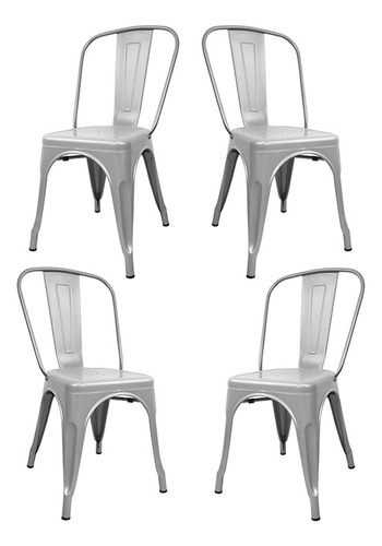 Sillas Tolix X4 C - Desillas Estructura De La Silla Tono Gris Plata Perlado