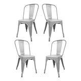 Sillas Tolix X4 C - Desillas Estructura De La Silla Tono Gris Plata Perlado