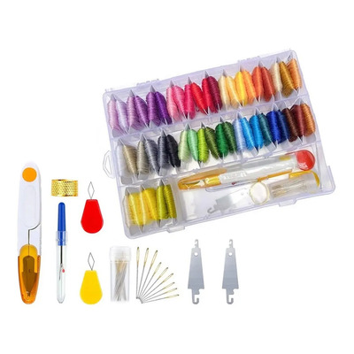 Hilaza Para Bordar Kit De 50 Colores + Accesorios Y Estuche. | MercadoLibre