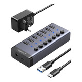 Hub De Estación De Acoplamiento Ugreen Usb-c 7 En 1 Para 7* Usb 3.0 Dc 12 V