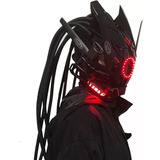 Casco Cyberpunk Con Trenzas Y Máscara Punk Led Para Darle Es