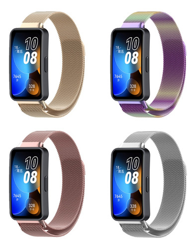 4 Correas Para Huawei Band 8 Acero Milanis